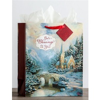 Christmas Gift Bag Large: Thomas Kinkade - Glory to God in the Highest (Luke 2:14 KJV)