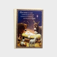 Christmas Boxed Cards: Animals at Manger with Jesus (Luke 2:12KJV)