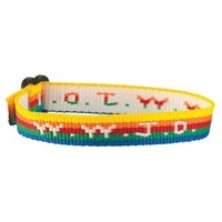 WWJD Woven Rainbow Bracelet