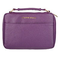 Bible Cover - Amazing Grace Berry Purple Faux Leather Fashion (Large)