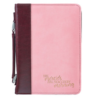 His Mercies Are New Every Morning Bible Cover in Pink (Large)