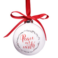 Peace On Earth Bauble Christmas Ornament
