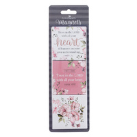 Magnet Set of 3: Trust in the Lord, Pink Floral (Proverbs 3:5)