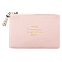 Trust in the Lord LuxLeather Pouch in Blush - Proverbs 3:5