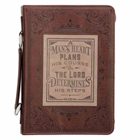 Bible Cover Medium: A Man's Heart Brown (Prov 16:9) (A Man's Heart Collection)