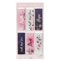 Magnetic Bookmarks: Faith Hope Love Corinthians 13:13 (Set of 6)