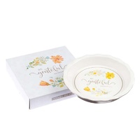 Ceramic Pie Plate: Be Grateful Hebrews 12:28