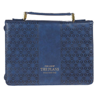 I Know the Plans Blue Faux Leather Fashion Bible Cover - Jeremiah 29:11 9 (Large)