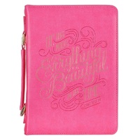 Faux Leather Bible Cover - He Has Made Everything