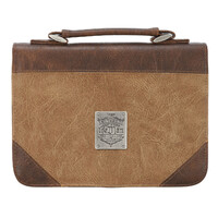 Blessed Is The Man Two-tone Brown Faux Leather Bible Cover - Jeremiah 17:7