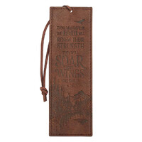 Soar Brown Faux Leather Bookmark - Isaiah 40:31
