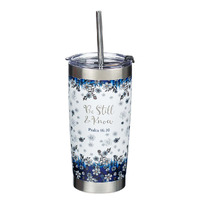 Insulated Mug with Reusable Stainless Steel Straw - Be Still & Know
