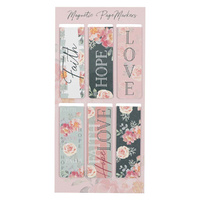 Magnetic Pagemarkers: Faith, Hope, Love Vintage (Set of 6)