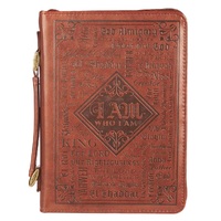 Bible Cover - Names of God Brown Faux Leather