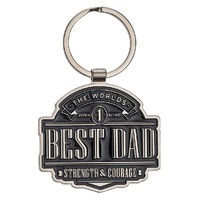 Keyring in Gift Tin - The World's Best Dad Joshua 1:9