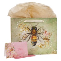 Faith Bee Green Large Landscape Gift Bag with Card Set - Romans 5:1