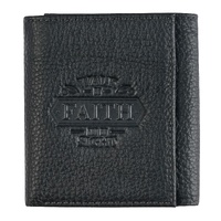 Leather Wallet: Walk By Faith, Tri-Fold, Zipper Coin Pocket, Rfid-Blocking, Gift Boxed (2 Cor 5:7)