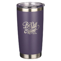 Be Still Purple Stainless Steel Mug - Psalm 46:10