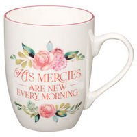 Ceramic Coffee Mug: His Mercies are New Pink Peonies