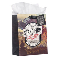 Medium Gift Bag: Stand Firm in the Faith Mountain View (1 Corinthians 16:14)
