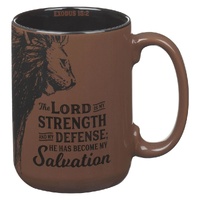 The Lord is My Strength Walnut-Brown Ceramic Coffee Mug - Exodus 15:2