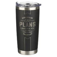 The Plans Black Stainless Steel Travel Tumbler - Jeremiah 29:11