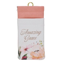Amazing Grace Cream and Coral Floral Faux Leather Double Eyeglass Case