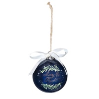 The Merry and Bright Blue Ceramic Christmas Ornament