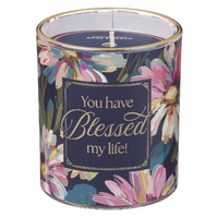 You Have Blessed My Life Rose and Cedar Scented Candle in a Glass Jar