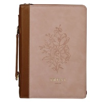 Trust Mottled Blush Faux Leather Fashion Bible Cover - Proverbs 3:5 (Medium)