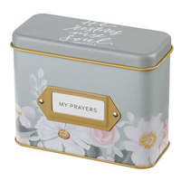 Prayer Cards in a Tin: He Restores My Soul Green Floral Garden Psalm 23:3