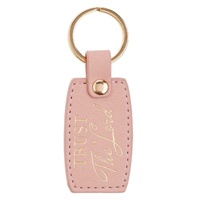 Trust in the Lord Pink Faux Leather Keychain - Proverbs 3:5