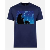 T Shirt - For Unto Us A Child Is Born - Navy (Men's Extra Large)