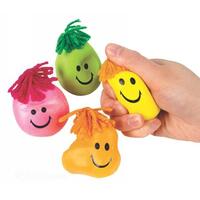 Rubber Neon Smile Face Squeeze Balls