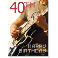 Electric Guitarist 40th Birthday Card