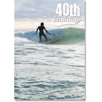 Happy 40th Birthday Card - Surfer
