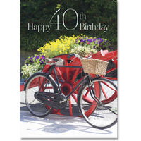 Bike With Flowers 40th Birthday Card