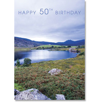 Peacful Wales Scene 50th Birthday Card
