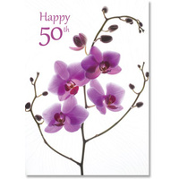 Flowers 50th Birthday Card