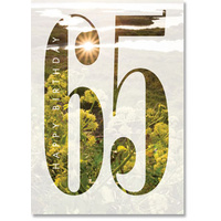 Happy 65th Birthday Card - Evening River