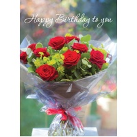 Birthday Card - Red Rose