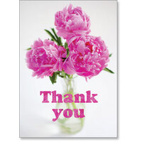 Thank You Card - Blank Inside - Flowers In Vase