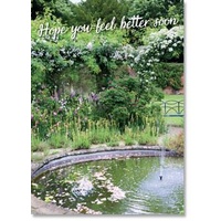 Get Well Card - Fountain With Pond