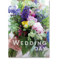Wedding Day Card - Brides Colourful Bouquet