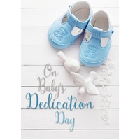 Dedication Card - Blue Shoes and Doves