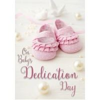 Dedication Card - Pink Shoes and Pearls