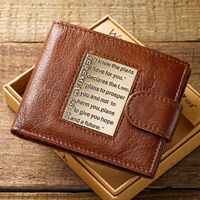 Genuine Leather Wallet with Brass Inlay - I Know the Plans Jeremiah 29:11