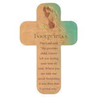 Bookmark Cross-Shaped: Footprints, Beach Scene