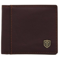 Wallet: Genuine Leather Burgundy Cross