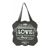Love - Chalkboard Hanging Plaque Romans 5:3
